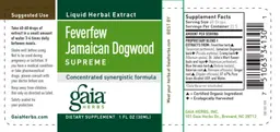 Label for Feverfew Jamaican Dogwood Supreme