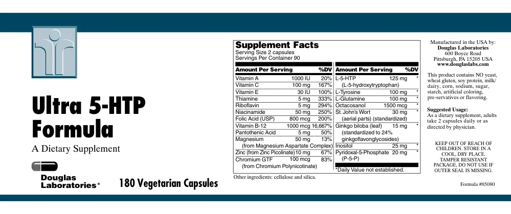 Label for Ultra 5-HTP Formula