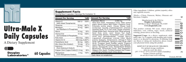 Label for Ultra-Male X Daily Capsules