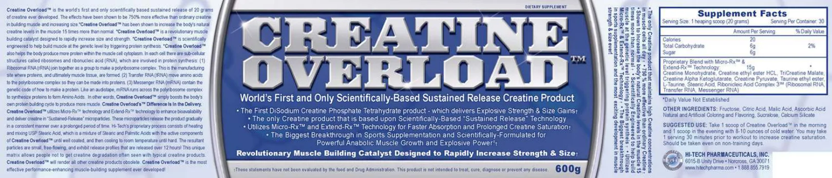 Label for Creatine Overload