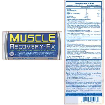Label for Muscle Recovery-Rx Post-Workout And Nighttime Formula