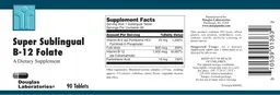 Label for Super Sublingual B-12 Folate