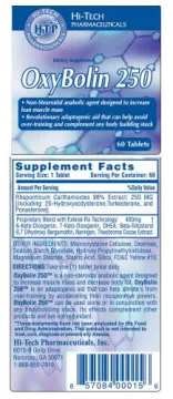 Label for OxyBolin 250