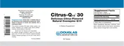 Label for Citrus-Q10 30 Delicious Citrus-Flavored Natural Coenzyme Q10