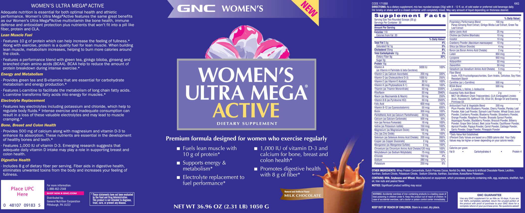 Label for Active Milk Chocolate