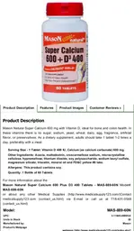 Label for Super Calcium 600 + D3 400