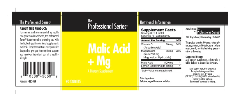 Label for Malic Acid + Mg
