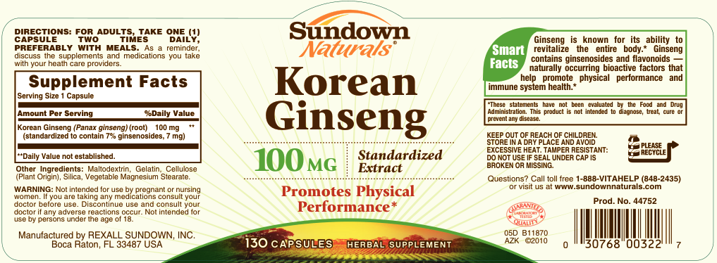 Label for Korean Ginseng