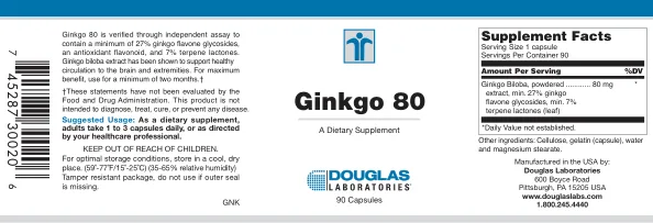 Label for Ginkgo 80