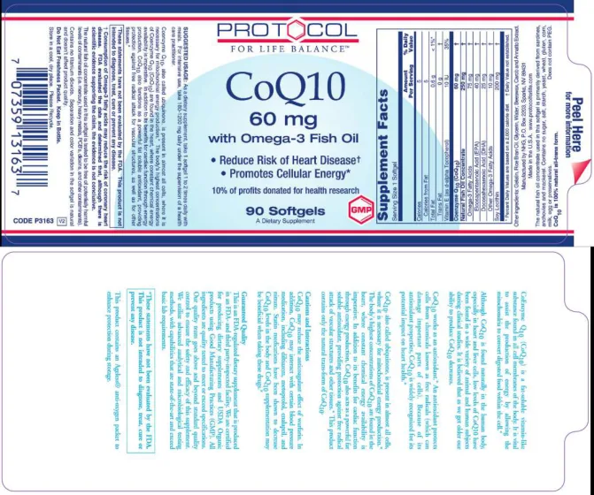 Label for CoQ10 60 mg with Omega-3 Fish Oil