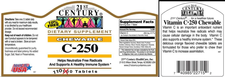 Label for Chewable C-250