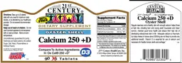 Label for Oyster Shell Calcium 250 +D