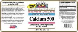 Label for Calcium 500