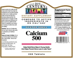 Label for Oyster Shell Calcium 500
