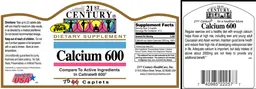 Label for Calcium 600