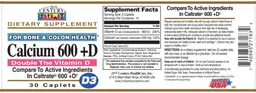 Label for Calcium 600+D