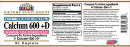 Label for Calcium 600+D