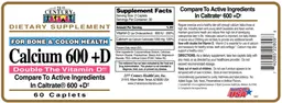 Label for Calcium 600+D