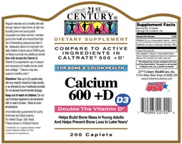 Label for Calcium 600+D
