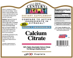 Label for Highly Absorbable Calcium Citrate