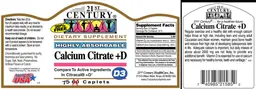 Label for Highly Absorbable Calcium Citrate +D 20% Free