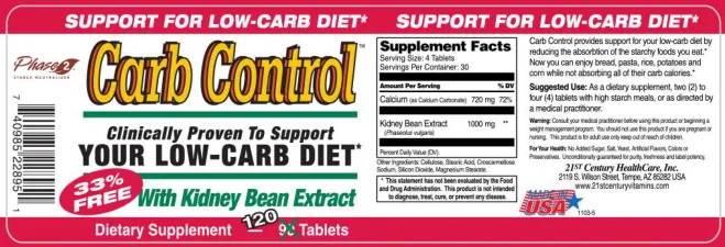 Label for Carb Control