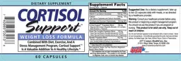 Label for Cortisol Support Weight Loss Formula