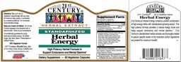 Label for Standardized Herbal Energy