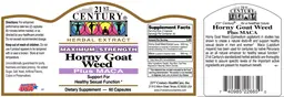 Label for Maximum Strength Horny Goat Weed Plus Maca