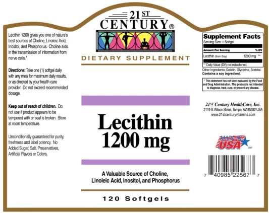 Label for Lecithin 1200 mg