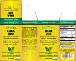 Label for DHA 200 Plant-Sourced Omega-3