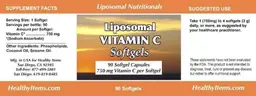Label for Liposomal Vitamin C Softgels