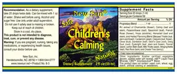 Label for Children's Calming