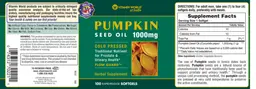 Label for Pumpkin Seed Oil 1000 mg