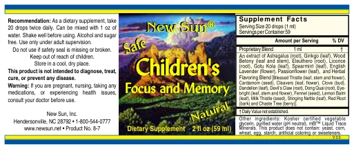 Label for Children's Focus And Memory