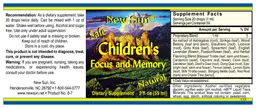 Label for Children's Focus And Memory