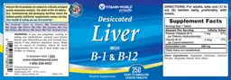 Label for Desiccated Liver With B-1 & B-12
