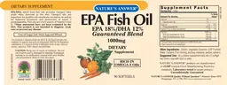 Label for EPA Fish Oil 1000 mg