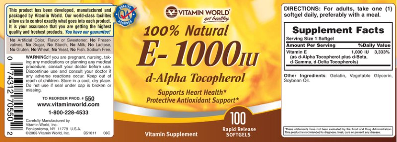 100% Natural E-1000 IU