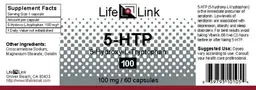 Label for 5-HTP 5-Hydroxy-L-Trytophan 100