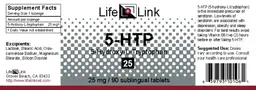 Label for 5-HTP 5-Hydroxy-L-Trytophan 25
