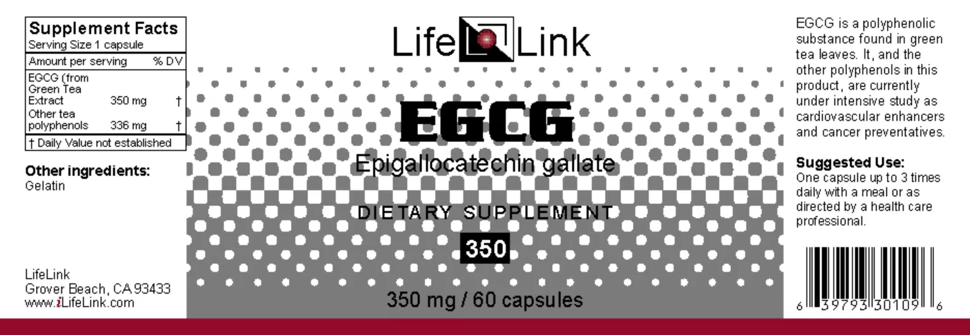 Label for EGCG Epigallocatechin Gallate 350