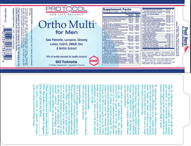 Label for Ortho Multi For Men