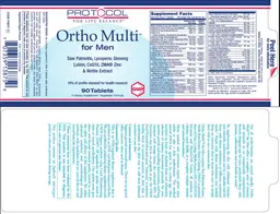 Label for Ortho Multi For Men