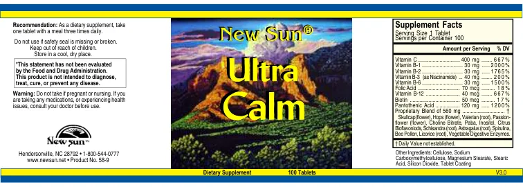 Label for Ultra Calm
