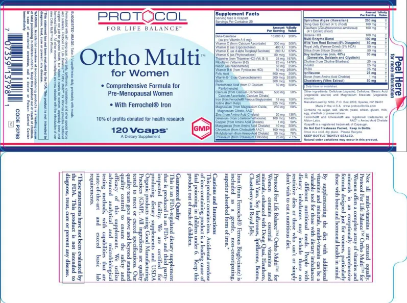 Label for Ortho Multi For Women