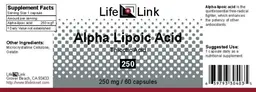 Label for Alpha Lipoic Acid Thioctic Acid 250