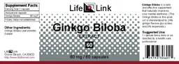 Label for Ginkgo Biloba Extract 60