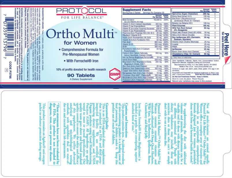 Label for Ortho Multi For Women
