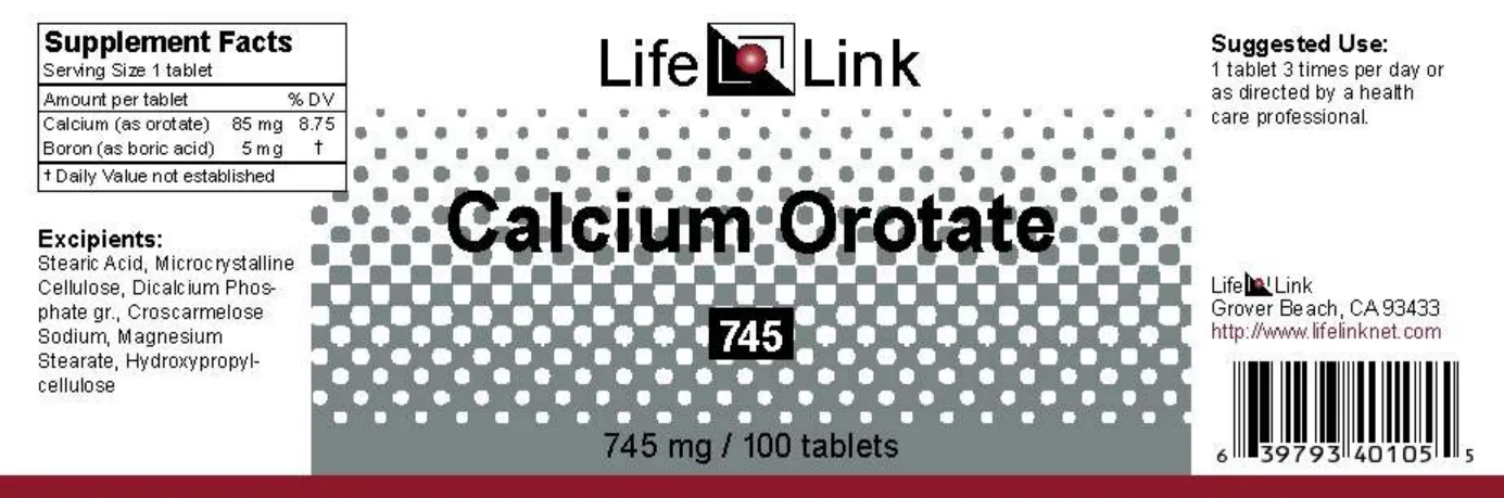 Label for Calcium Orotate 745